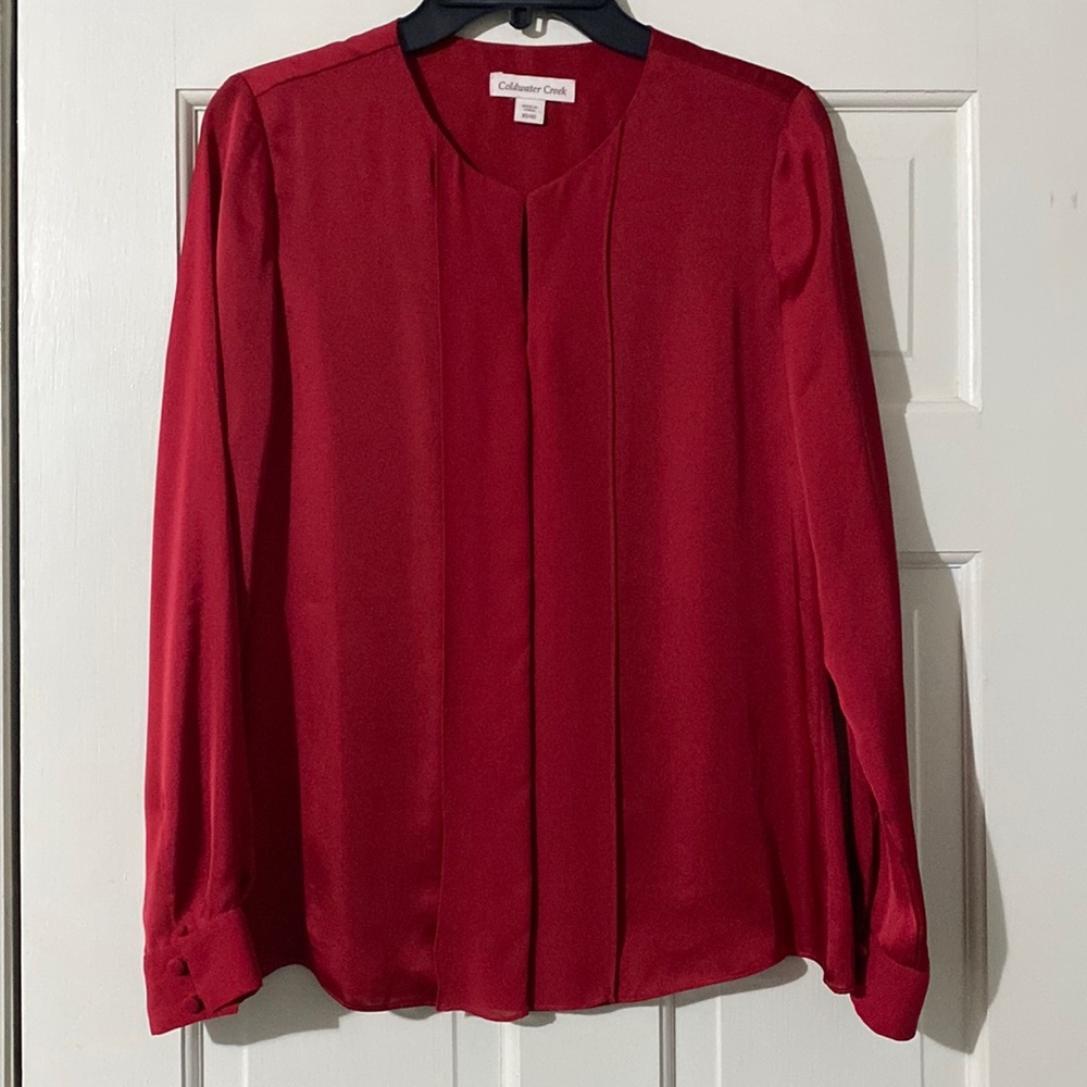 Coldwater Creek Sheer Garnet Blouse